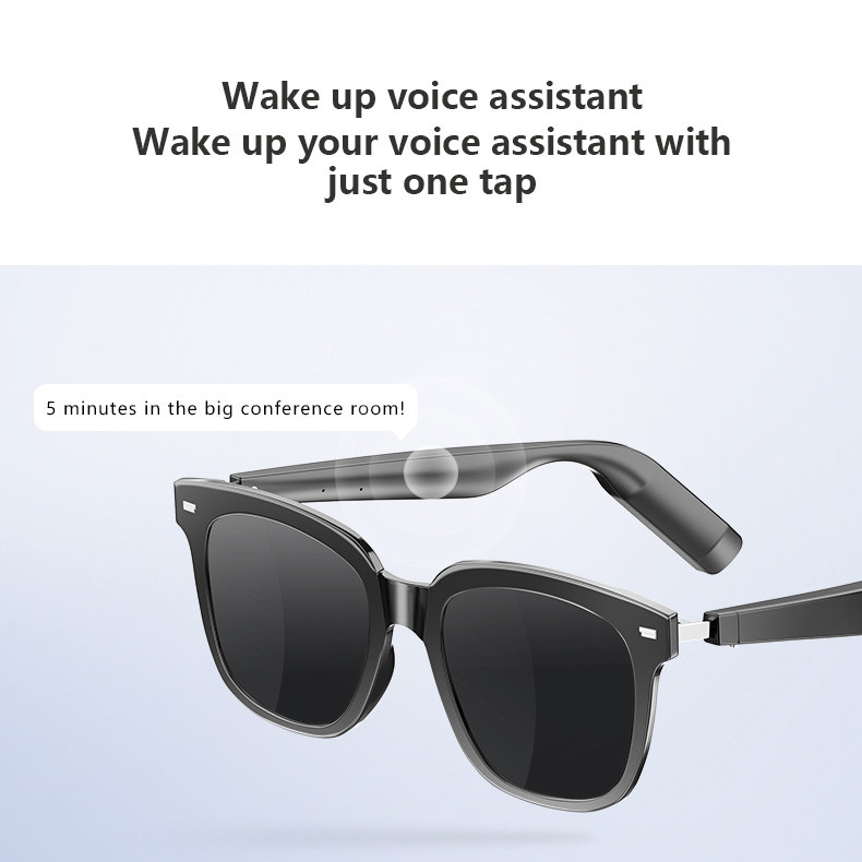 เวลาดนตรี 8 ชั่วโมง Ultralight BT 5.3 Bluetooth แว่นตาสมาร์ท พร้อมการเรียก 110mAh*2 ความจุ