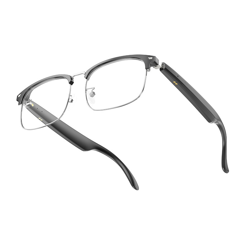 6 ชั่วโมง บลูทูธ 5.3 Ultralight Smart Wireless Glasses สําหรับการเรียก สีดําเงิน