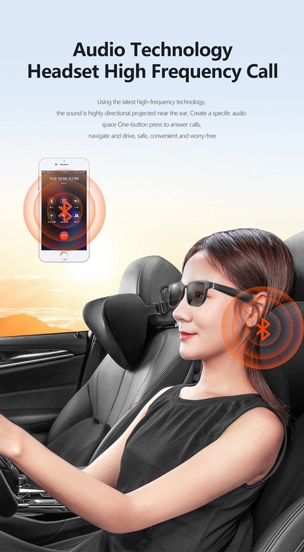 แว่นแดดสีดํา Bluetooth พร้อมการโทร โบลูทูธ 5.1 90mAh เวลาดนตรี 4-6 ชั่วโมง